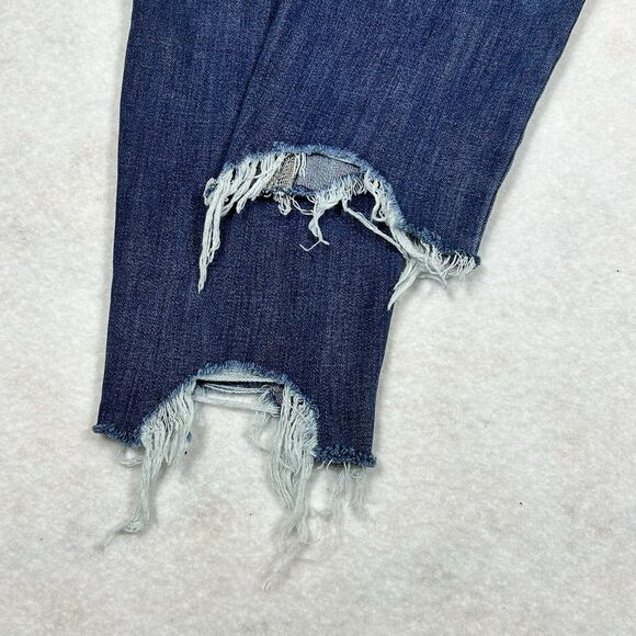 Lucky Brand Bridgette High-Rise Skinny Jeans 14/32 A Raw Hem Whiskered Dark Wash - Picture 14 of 15